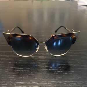 Fendi Brown and Black Cat-Eye Sunglasses